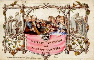 This is the world's first commercially produced Christmas card, designed by John Callcott Horsley for Henry Cole in 1843.